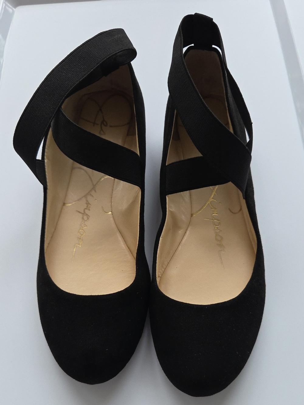 Jessica Simpson Black Cross-Strap Ballet Flats